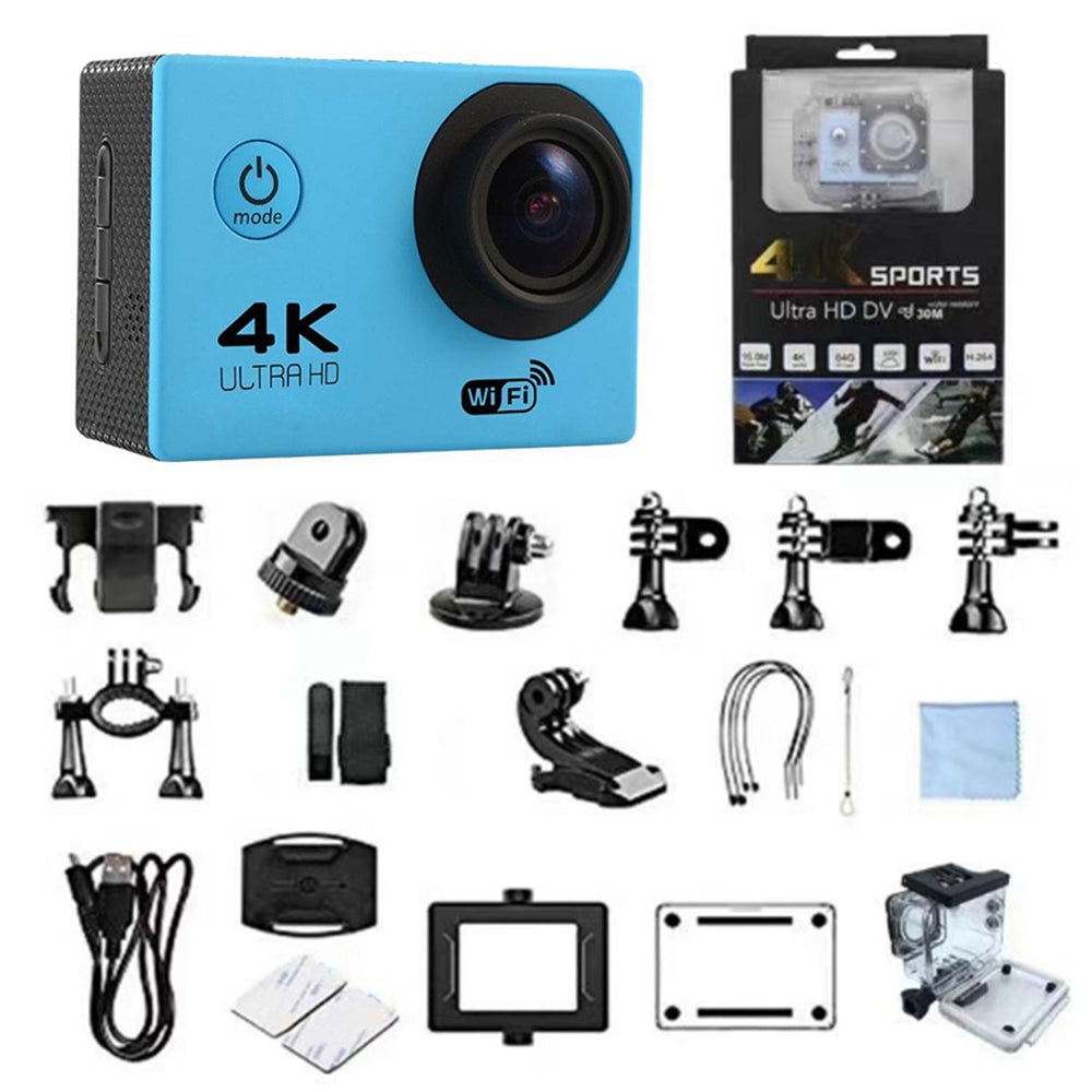 SJ4000 SD3H-2 4K 30FPS WiFi Action Camera Ultra HD Extreme Sports DV Camera with Waterproof Case - Blue SJ4000 SD3H-2 4K 30FPS WiFi Action Camera Ultra HD Extreme Sports DV Camera with Waterproof Case - Blue